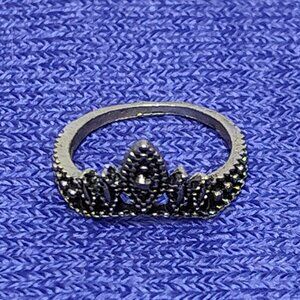Crown Tiara Ring Size 5 Jewelry Boho Statement Piece Sterling Silver (unstamped)